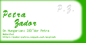 petra zador business card